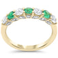 .90ct G SI 14K Yellow Gold Diamond Emerald Ring Size 6.5