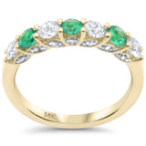 <span style="color:purple">SPECIAL!</span> .90ct G SI 14K Yellow Gold Diamond Emerald Ring Size 6.5