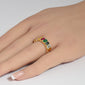 <span style="color:purple">SPECIAL!</span> 4.53ct G SI 14K Yellow Gold Emerald Cut Multi Color Eternity Band Ring Size 6.5