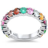 <span style="color:purple">SPECIAL!</span> 2.65ct G SI 14K White Gold Diamond Multi Color Ring Size 6.5