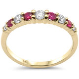 .54ct G SI 14K Yellow Gold Diamond Ruby Ring Size 6.5