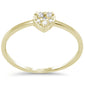 .13ct G SI 14K Yellow Gold Round Diamond Heart Shaped Band Ring Size 6.5