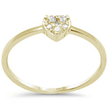.13ct G SI 14K Yellow Gold Round Diamond Heart Shaped Band Ring Size 6.5
