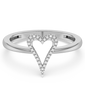 .10ct G SI 14K White Gold Diamond Heart  Band Ring Size 6.5