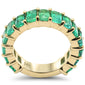 <span style="color:purple">SPECIAL!</span>3.93ct G SI 14K Yellow Gold Emerald Gemstone Band Ring Size 6.5