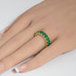 <span style="color:purple">SPECIAL!</span>3.93ct G SI 14K Yellow Gold Emerald Gemstone Band Ring Size 6.5