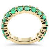2.14ct G SI 14K Yellow Gold  Emerald Gemstone Band Ring Size 6.5