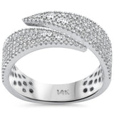 <span style="color:purple">SPECIAL!</span> .62ct G SI 14K White Gold Diamond Wrap Arround Band Ring Size 6.5