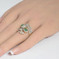 <span style="color:purple">SPECIAL!</span> 1.62ct G SI 14K Yellow Gold Diamond & Emerald Gemstones Wrap Around Band Ring Size 6.5