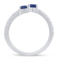 .69ct G SI 14K White Gold Diamond & Blue Sapphire Gemstones Wrap Around Band Ring  Size 6.5