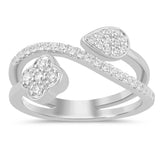 .38ct G SI 14K White Gold Diamond Wrap Around Band Ring Size 6.5