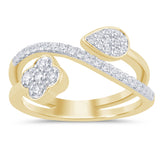 <span style="color:purple">SPECIAL!</span> .38ct G SI 14K Yellow Gold Diamond Wrap Around Band Ring Size 6.5