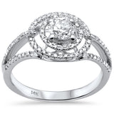 <span style="color:purple">SPECIAL!</span> .83ct G SI 14K White Gold Diamond Double Halo Engagement Ring Size 6.5