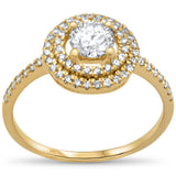 .77ct G SI 14K Yellow Gold Diamond Double Halo Engagement Ring Size 6.5
