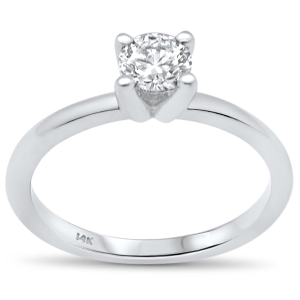 .50ct G SI 14K White Gold Round Diamond Solitaire Engagement Ring Size 6.5