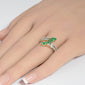 <span style="color:purple">SPECIAL!</span> 1.32ct G SI 14K Yellow Gold Diamond & Emerald Gemstones Wrap Around Band Ring Size 6.5