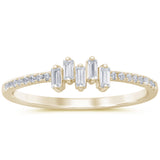 .21ct G SI 14K Yellow Gold Round & Baguette Diamond Band Ring Size 6.5
