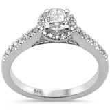 .77ct G SI 14K White Gold Diamond Halo Solitaire Engagement Ring Size 6.5