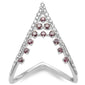 <span style="color:purple">SPECIAL!</span> .61ct G SI 14K White Gold Diamond & Ruby Gemstones Band Ring Size 6.5