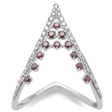 <span style="color:purple">SPECIAL!</span> .61ct G SI 14K White Gold Diamond & Ruby Gemstones Band Ring Size 6.5