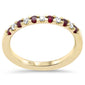 <span style="color:purple">SPECIAL!</span> .31ct G SI 14K Yellow Gold Diamond & Ruby Gemstones Band Ring Size 6.5