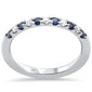 <span style="color:purple">SPECIAL!</span> .36ct G SI 14K White Gold Diamond & Blue Sapphire Gemstones Band Ring Size 6.5