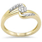 .15ct G SI 10K Yellow Gold Diamond Flower Band Ring Size 6.5