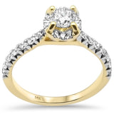 <span style="color:purple">SPECIAL!</span> .98ct G SI 14K Yellow Gold Round Diamond Hidden Halo Engagement Ring Size 6.5