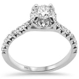 .96ct G SI 14K White Gold Round Diamond Hidden Halo Engagement Ring Size 6.5