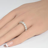 3.47ct G SI 14K White Gold Diamond Eternity Ring Size 6.5