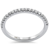 .18ct G SI 14K White Gold Diamond Thin Stackable Wedding Band Ring Size 6.5
