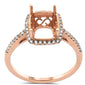 DIAMOND CLOSEOUT! .21ct G SI 14K Rose Gold Diamond Semi Mount Engagement Ring Size 6.5