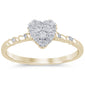 .13ct G SI 14K Yellow Gold Diamond Heart Shape Ring Band Size 6.5