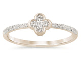 <span style="color:purple">SPECIAL!</span> .21ct G SI 14K Yellow Gold Diamond Thin Flower Ring Band Size 6.5