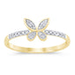 .13ct G SI 14K Yellow Gold Diamond Butterfly Ring Band Size 6.5