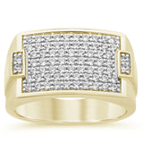 .99ct G SI 14K Yellow Gold Diamond Men's Band Ring Size 10
