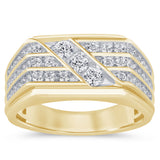 .96ct G SI 14K Yellow Gold Diamond Men's Band Ring Size 10