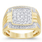 <span style="color:purple">SPECIAL!</span> .97ct G SI 14K Yellow Gold Diamond Men's Band Ring Size 10