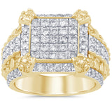 2.54ct G SI 14K Yellow Gold Diamond Men's Band Ring Size 10