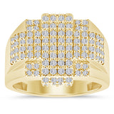 1.24ct G SI 14K Yellow Gold Diamond Men's Band Ring Size 10