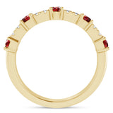.57ct G SI 14K Yellow Gold Diamond & Ruby Gemstones Ring Band Size 6.5