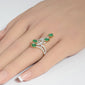 <span style="color:purple">SPECIAL!</span> 2.00ct G SI 14K Yellow Gold Diamond & Emerald Gemstones Ring  Size 6.5
