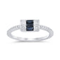 <span style="color:purple">SPECIAL!</span> .60ct G SI 14K White Gold Diamond & Blue Sapphire Gemstones Ring  Size 6.5