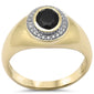 <span style="color:purple">SPECIAL!</span> 1.34ct G SI 10K Yellow Gold Diamond & Black Onyx Band Ring  Size 10