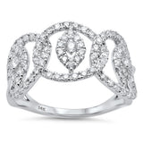 .97ct G SI 14K White Gold Diamond Dome Band Ring Size 6.5