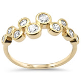 .50ct G SI 14K Yellow Gold Diamond Bezel Set Band Ring Size 6.5