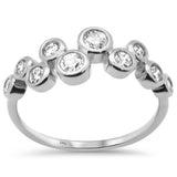 .50ct G SI 14K White Gold Diamond Bezel Set Band Ring Size 6.5