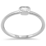 .22ct G SI 14K White Gold Emerald Cut Diamond Band Ring Size 6.5