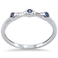 .13ct G SI 14K White Gold Diamond & Blue Sapphire Gemstones Band Ring Size 6.5