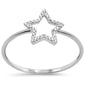 .06ct G SI 14K White Gold Diamond Star Shape Band Ring Size 6.5